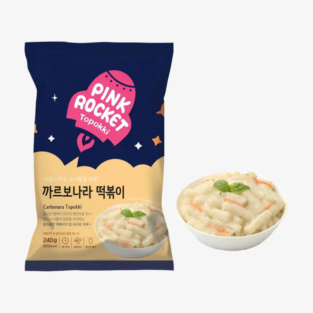 PINK ROCKET Carbonara Topokki Pouch 240g