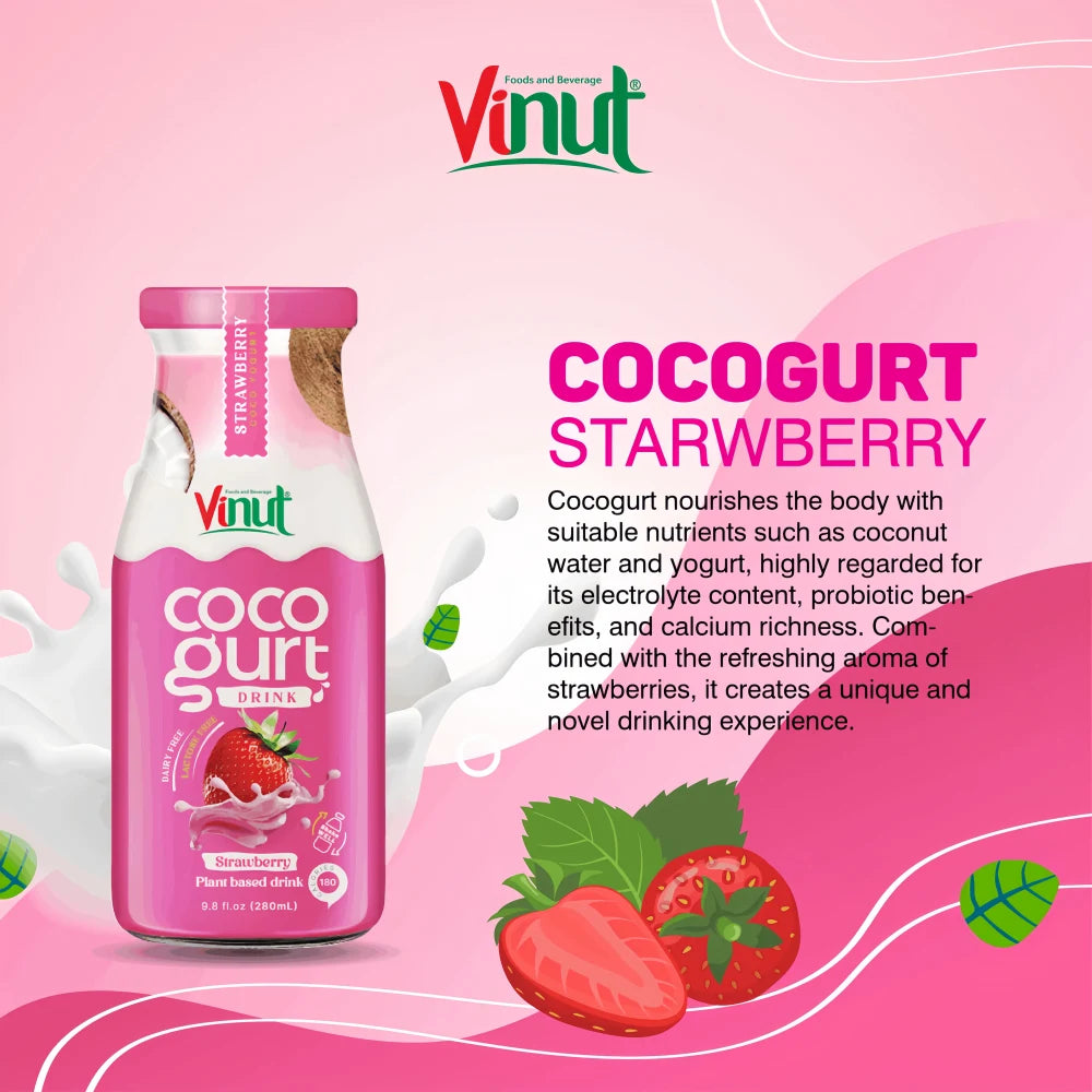 VINUT Cocogurt Drink Strawberry (280ml)