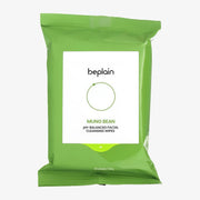 Lingettes nettoyantes visage BEPLAIN à base de haricots mungo et au pH équilibré (20 unités)