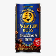 Café torréfié foncé premium SUNTORY Boss, moins sucré, 185 g