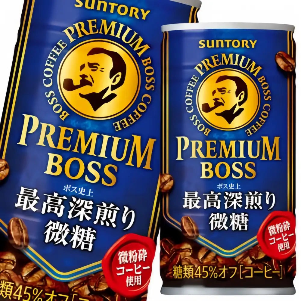 Café torréfié foncé premium SUNTORY Boss, moins sucré, 185 g