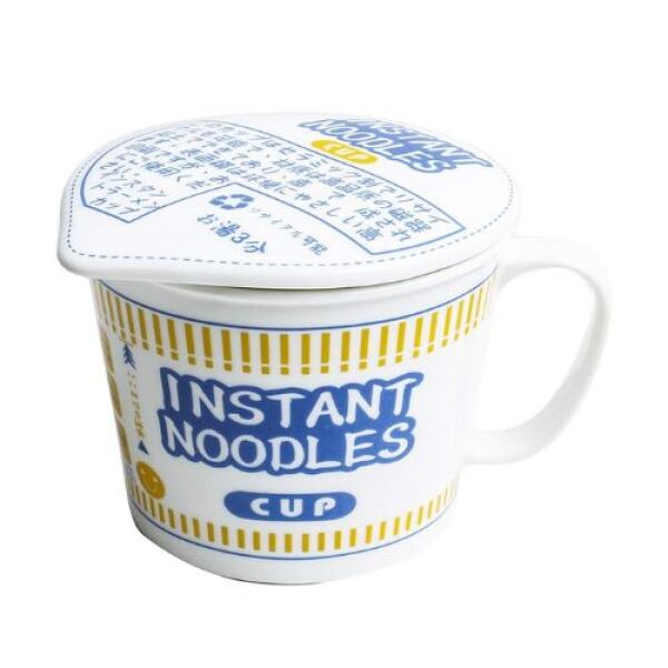 Couvercle en céramique pour tasse à nouilles (bleu)