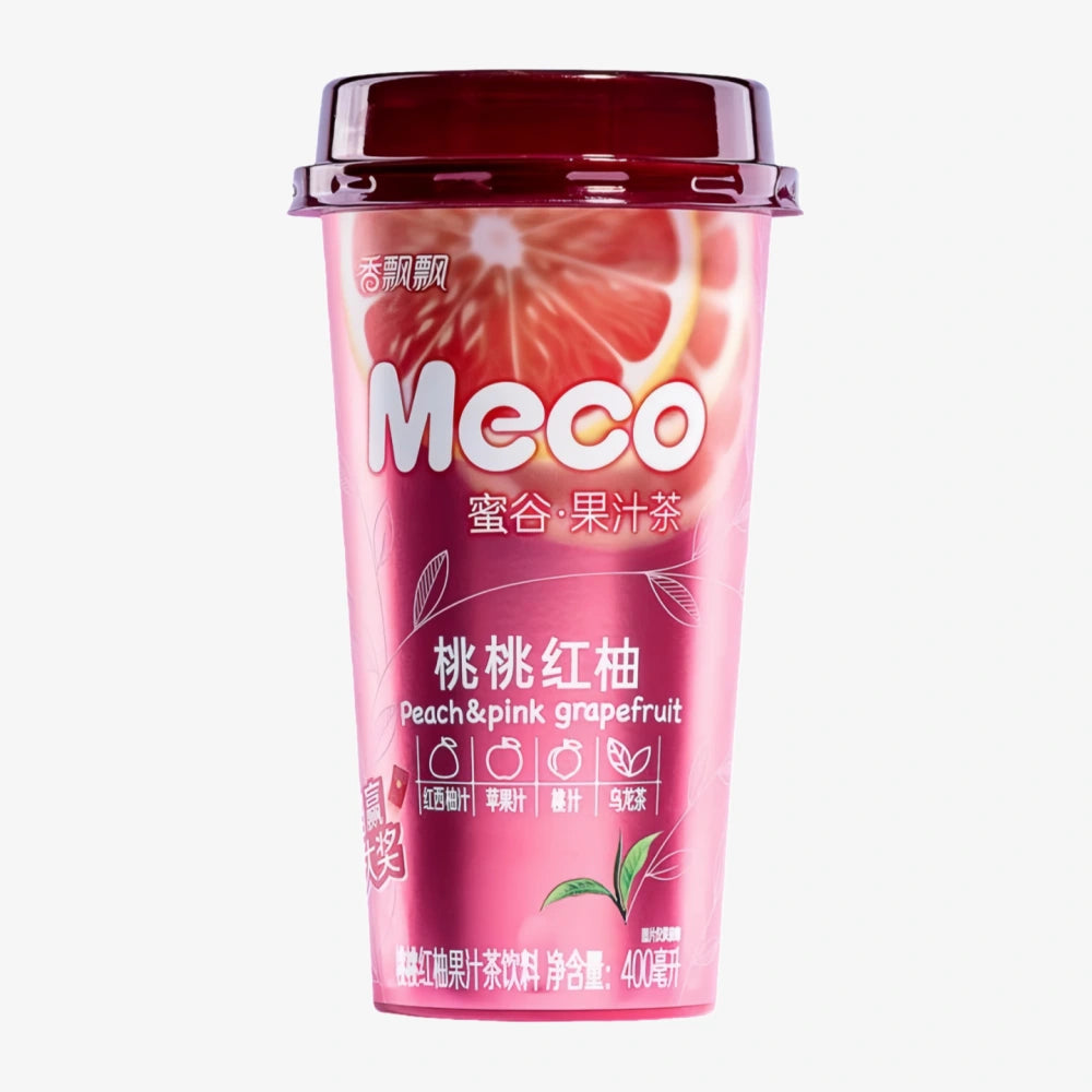 Xiang Piao Piao Meco Thé aux fruits Saveur Pêche et Pamplemousse rose 400 ml