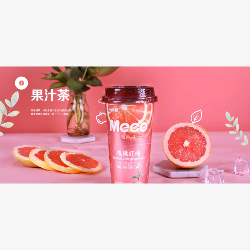 Xiang Piao Piao Meco Thé aux fruits Saveur Pêche et Pamplemousse rose 400 ml