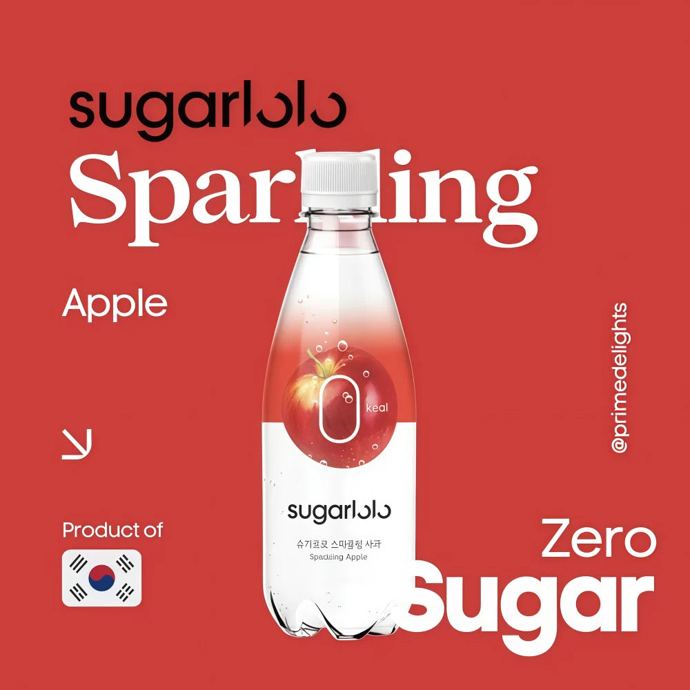 Eau pétillante SUGARLOLO 0 kcal (saveur pomme) 350 ml