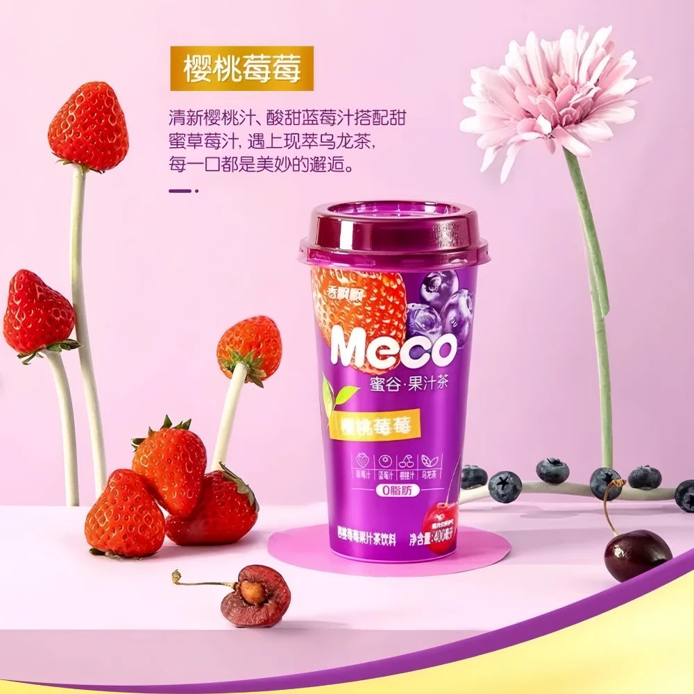 Xiang Piao Piao Meco Thé aux fruits Saveur cerise et baies 400 ml