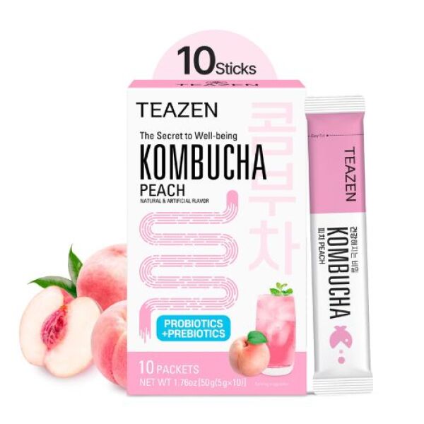TEAZEN Kombucha Pêche 10 pièces