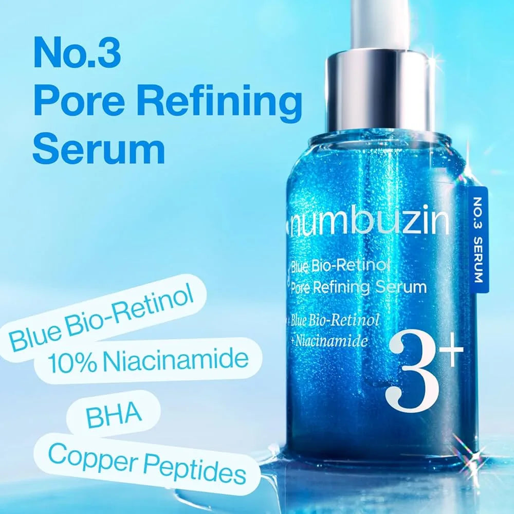 Sérum purifiant pour les pores Numbuzin No.3 Blue Bio-Retinol 30 ml