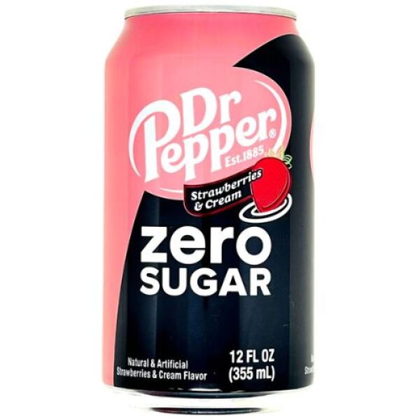 Dr. Pepper 0 Sugar Soda (Starwberry Cream Flavor) 355ml