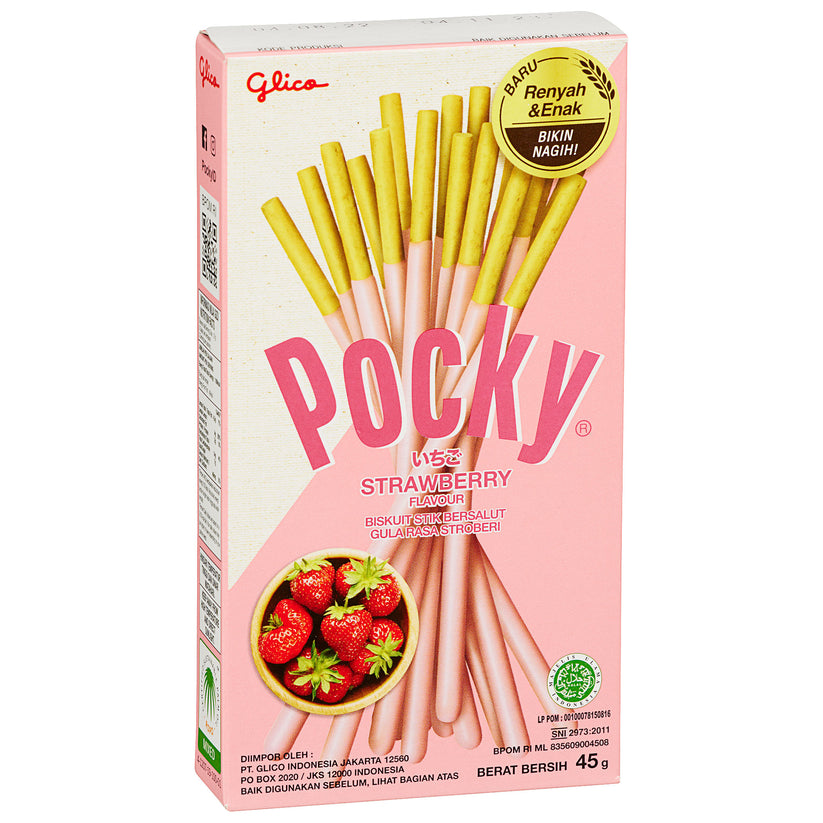 GLICO Pocky Biscuit Sticks (Milk Strawberry Flavor) 45g