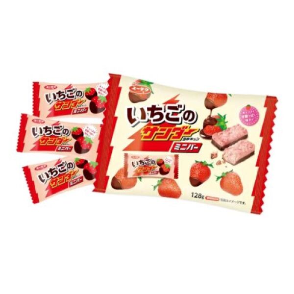 Yuraku Strawberry Thunder Chocolate Mini Bar 128g