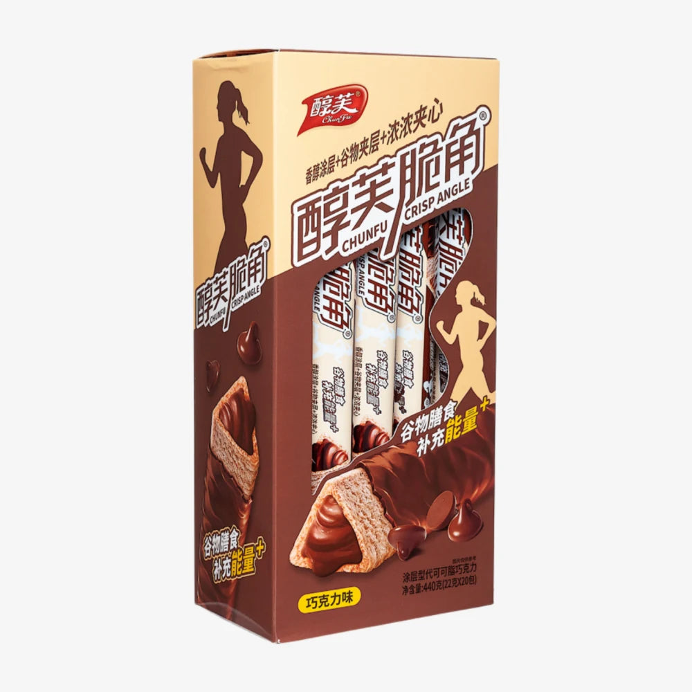 Barres de céréales CHUNFU Crispy Angle au chocolat, saveur chocolat, 440 g