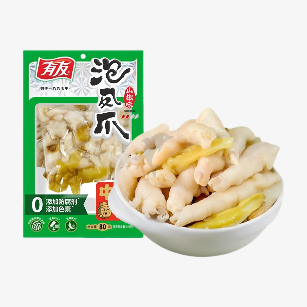 YOUYOU Pickled Chilli Chicken Paws Flavor Snack 80g