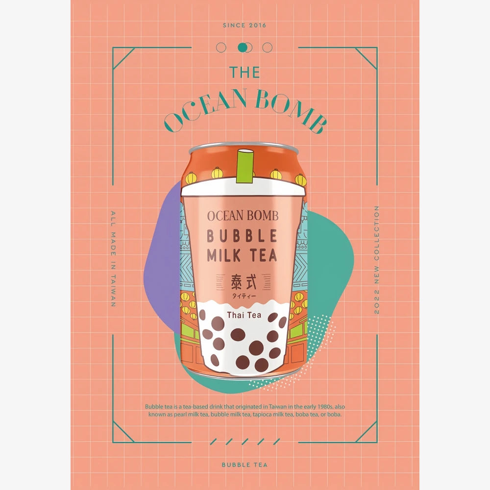 Boisson au thé au lait perlé thaïlandais Cean Bomb 315 ml