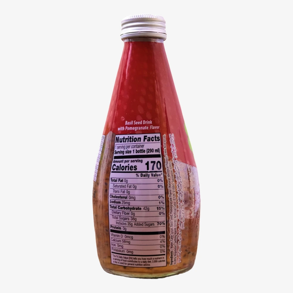 Boisson aux graines de basilic TEPTIP, saveur grenade, 290 ml