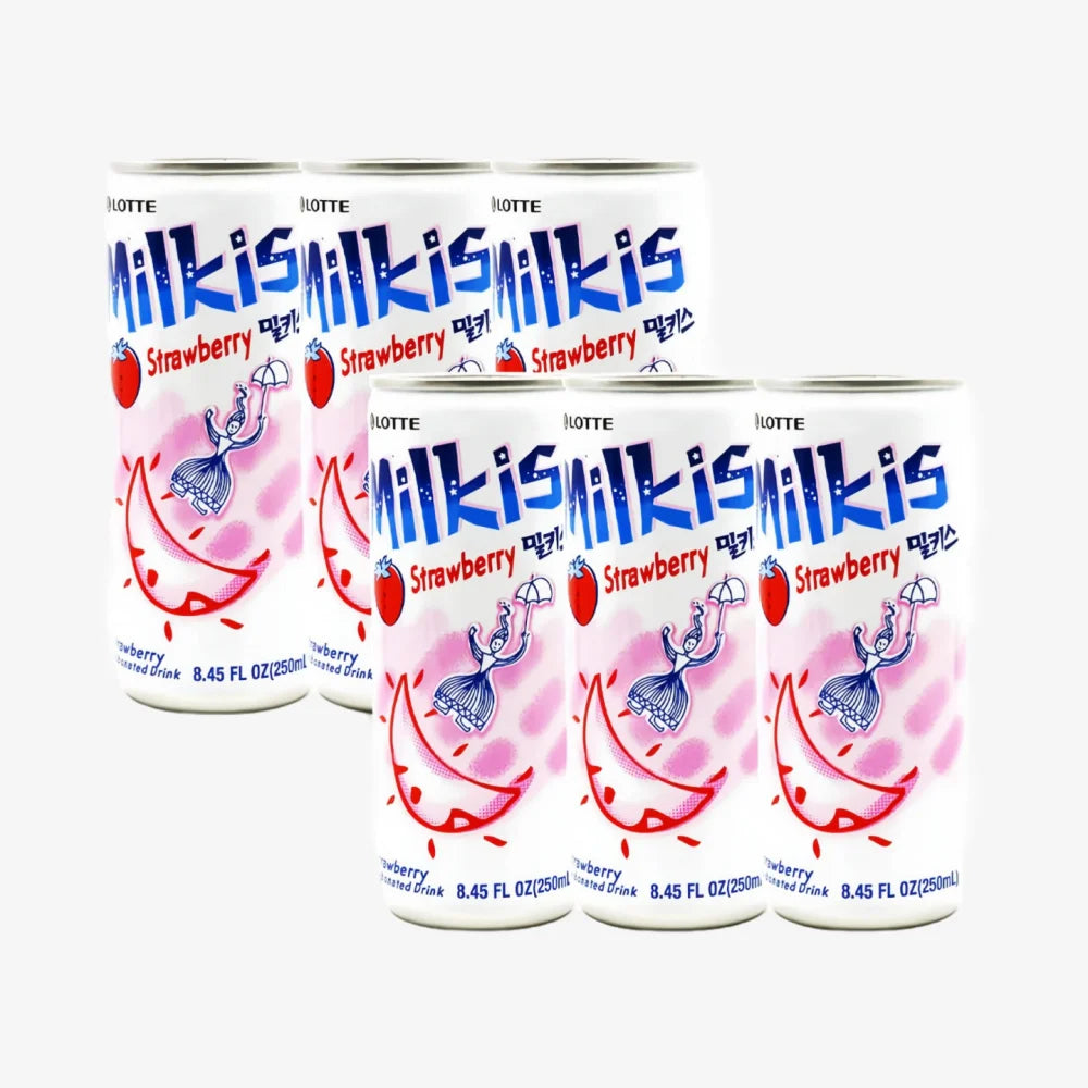 LOTTE Milkis Carbonated Drink (Strawberry Flavor) 250ml x6
