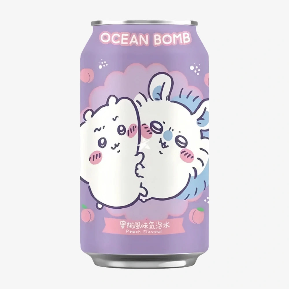 Eau pétillante saveur pêche Ocean Bomb 330 ml