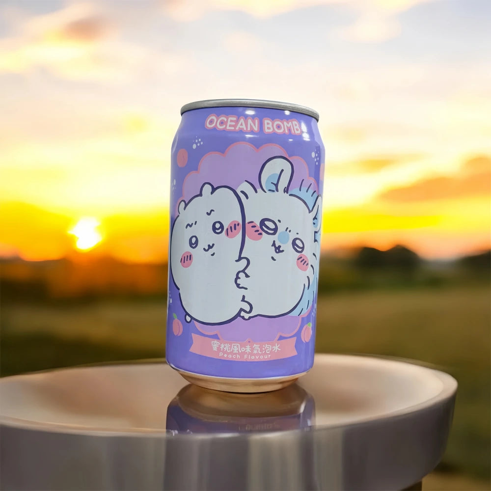 Eau pétillante saveur pêche Ocean Bomb 330 ml