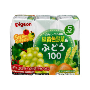 PIGEON Green and Yellow Vegetables & Grape Juice 125ml x 3