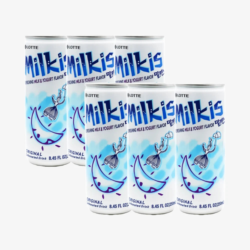 LOTTE Milkis Boisson gazeuse (saveur lait et yaourt) 250 ml x 6
