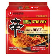 NONGSHIM Ramen sauté Shin, saveur bœuf épicé, 135 g x 4 sachets