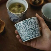 Blue and White Porcelain Cup- Spiral Motifs 200ml