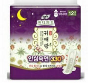 Korea LG herbal medicine night sanitary napkin 32cm (12 pieces)