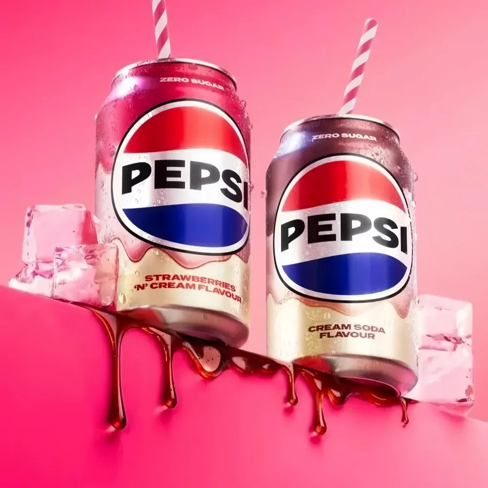 PEPSI Soda-UK Version (Starwberry Cream Flavor-0 sugar) 330ml