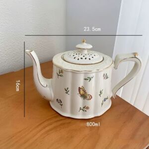 Théière en porcelaine Garden Whispers - Papillon Blanc