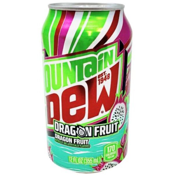 Mountain Dew Freedom Fusion Soda (saveur fruit du dragon) 355 ml