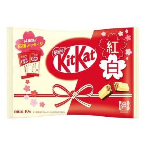 Nestle KitKat Red White Sakura Chocolate Mini Wafer Bar 10 Pcs
