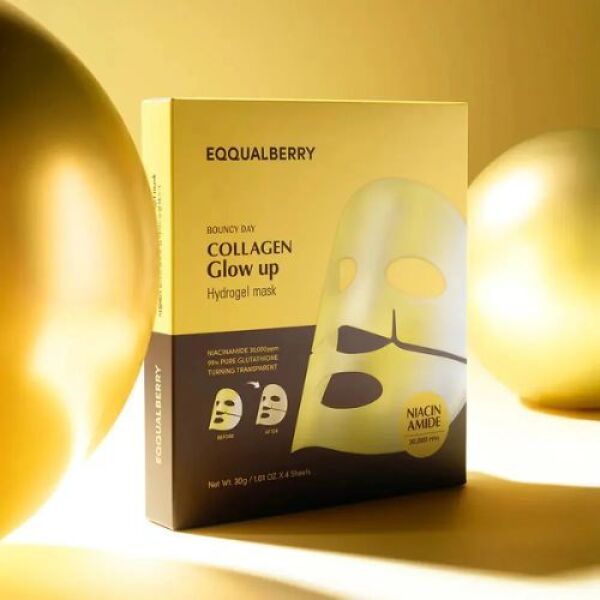 EQQUALBERRY Collagen Glow Up Hydrogel Mask x4