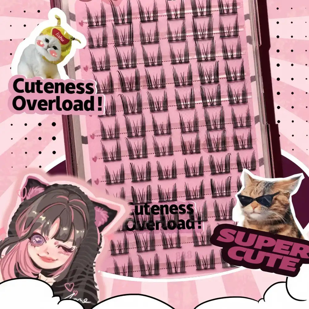 LISHU Cat Ear Long False Eyelashes