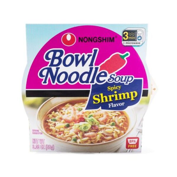 Soupe de nouilles en bol NONGSHIM (saveur crevettes épicées) 86 g