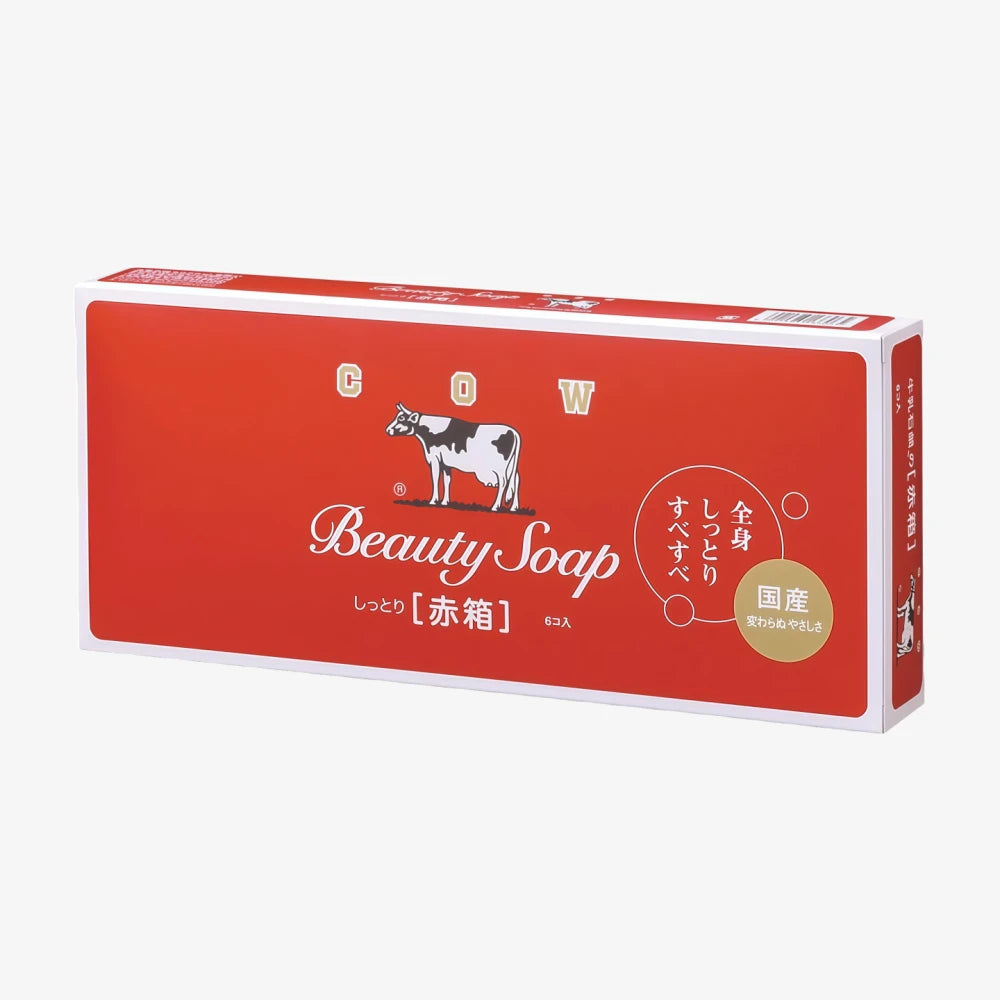 Savon de beauté Bouncia rouge de marque Cow, lot de 6