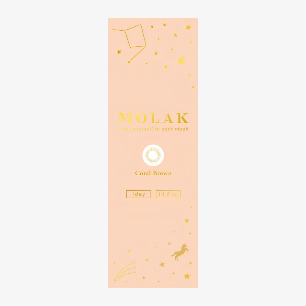 Lentilles de contact journalières MOLAK (brun corail) (10 lentilles) -6,50