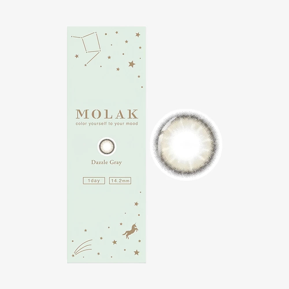 Lentilles de contact journalières MOLAK (Gris éclatant) (10 lentilles) -2,50