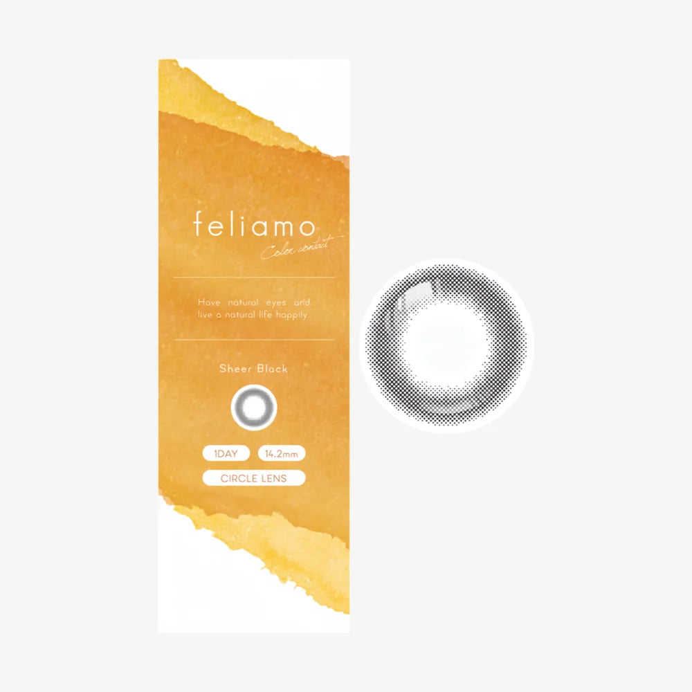 Lentilles de contact journalières FELIAMO (noir transparent) (10 lentilles) -2,50