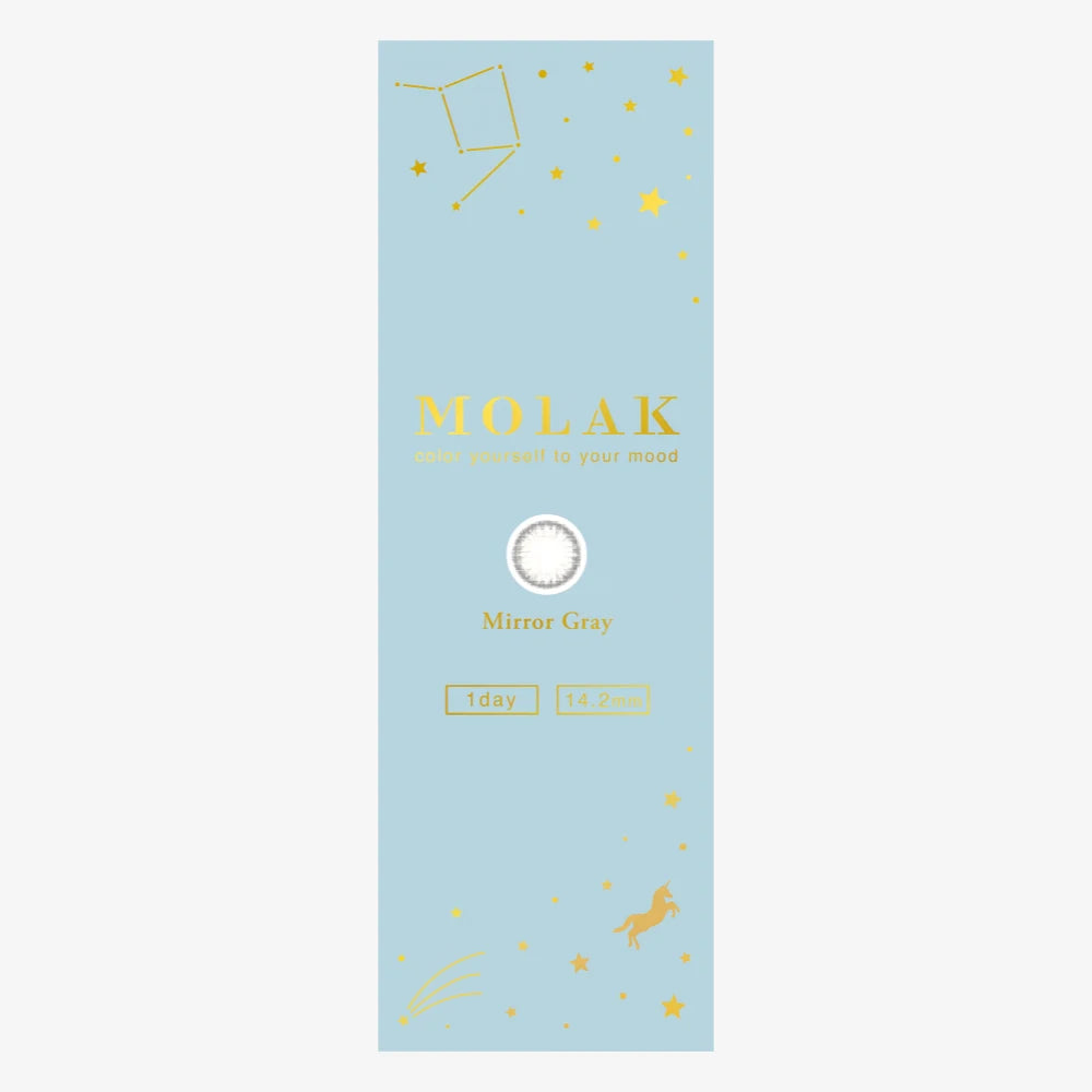 Lentilles de contact journalières MOLAK (gris miroir) (10 lentilles) -4,50