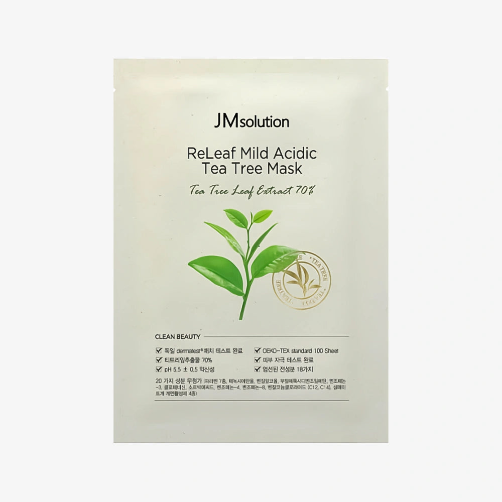 Masque doux acide à l'arbre à thé JM Solution Releaf (10 unités)