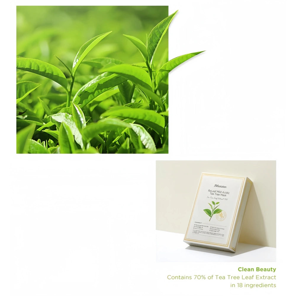 Masque doux acide à l'arbre à thé JM Solution Releaf (10 unités)