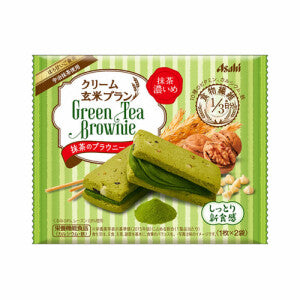 Brown rice brownie Matcha cream