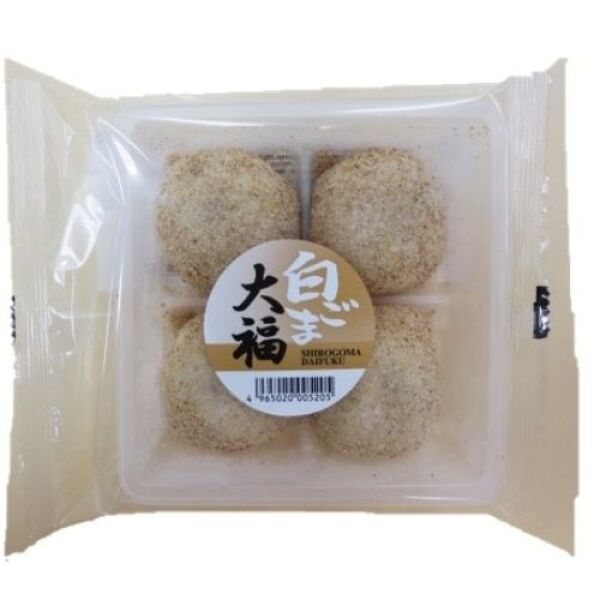 Daifuku sucré, gâteau de riz au sésame blanc, 4 pièces