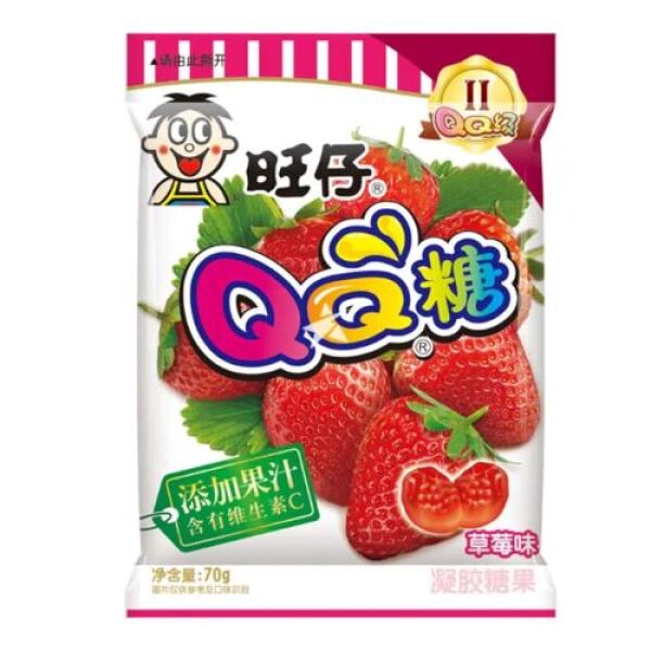 Bonbons gélifiés Want Want QQ (saveur fraise) 70 g