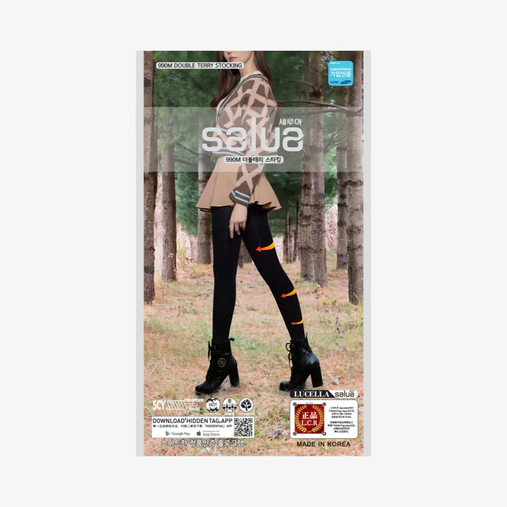 SALUA 900M Black Verb Terry Stockings