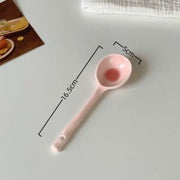 Cute Macaron-colored Ceramic Spoon - Red