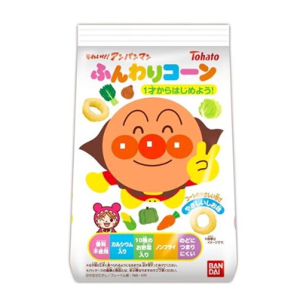 TOHATO Anpanman Fluffy Corn Biscuit 28g