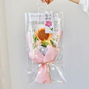 Realistic Crochet Flower Bouquet Sunflower Pink