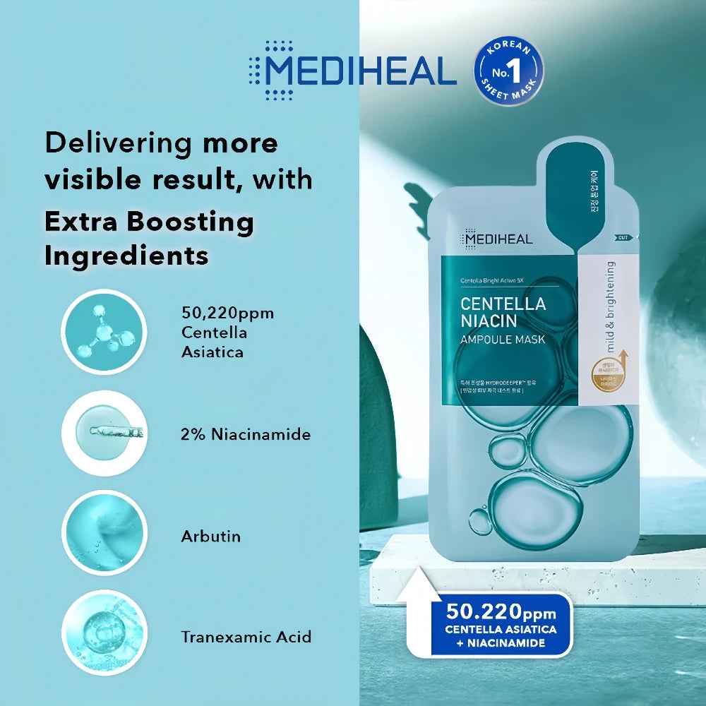 MEDIHEAL Centella Niacin Ampoule Mask (1) pc