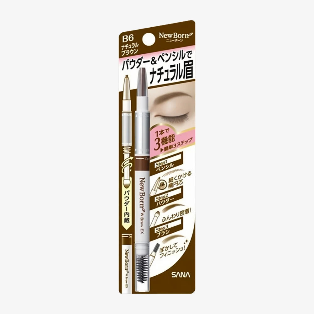 SANA Newborn 3 Ways Eyebrow Pencil B6 Natural Brown